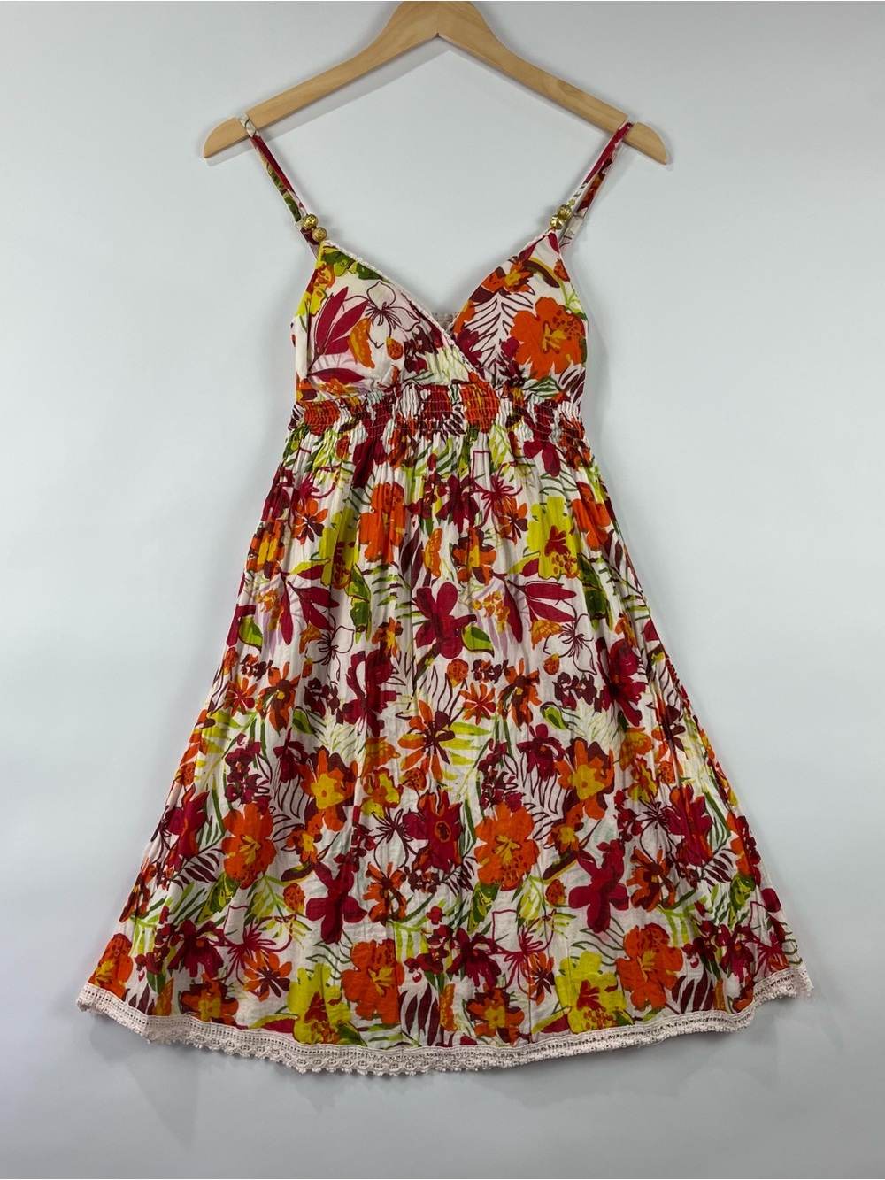 Derek Heart 100% Cotton Sundress Padded Cups Adjustable Straps Boho